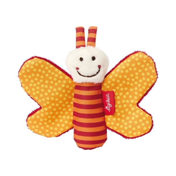 Sigikid Mini-Rassel Schmetterling orange, Red Stars