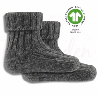 Ewers Baby Woll Socken GOTS Wolle/Baumwolle grau 13-14