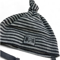 Pickapooh Wolle Seide Mütze Paula schwarz grau geringelt 44