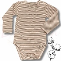 Hust and Claire Baby Body Baumwolle Bodysuit mocca gestreift Gr. 74