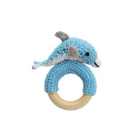 Sindibaba Gehäkelter Greifling Delphin blau