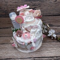 Windeltorte Windelwagen für Mädchen "groß"