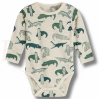 Hust and Claire Baby Body Krokodile - Birk Wolle/Seide