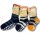 Hirsch Bio-Ringelsocken aus Schurwolle mit Stopper gelb-schwarz-grau 15-17