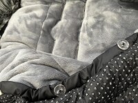 Fußsack Deluxe grau pünktchen Outlast®
