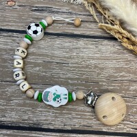 Schnullerkette Premium Fußball grün-weiß