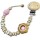 Schnullerkette Premium BOHO Blume rosa Bis 10 Buchstaben