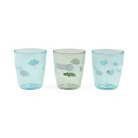 done by deer Kinderglas Set - Yummy mini glass 3pcs Happy Clouds green