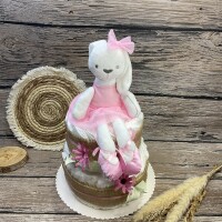 Windeltorte prima Häschen Ballerina im BOHO Design