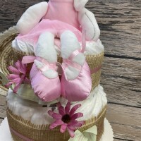 Windeltorte prima Häschen Ballerina im BOHO Design