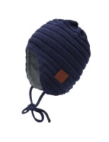 Maximo GOTS Baby - Mütze mit Struktur navy 37