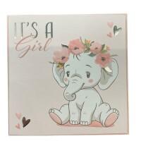  Grußkarte Baby  "It´s a Girl Elefant"