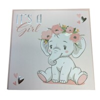 Grußkarte Baby  "It´s a Girl Elefant"