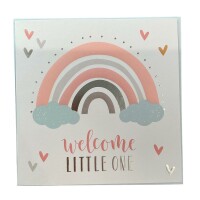 Grußkarte Baby "welcome little one Regenbogen"