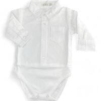 EMC Hemdbody Babybody weiß mit Kragen 12 Monate