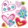 Dekosticker Herzen Glitzereffekten Wandtattoos