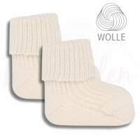 Ewers Baby und Kleinkinder Socken 100 % Wolle mit Umschlag grau meliert 17-18