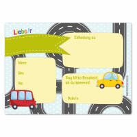 Einladungskarten Auto | 12er Set DIN A6