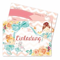 Einladungskarten Ballerina | 12er Set DIN A6