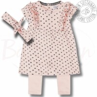 Dirkje Mädchen Baby Set Kleid mit Leggings Haarband rosa