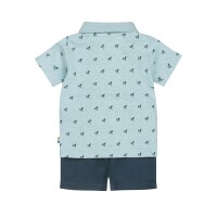 Dirkje Jungen Baby Set Polo-Shorts blau petrol