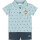 Dirkje Jungen Baby Set Polo-Shorts blau petrol