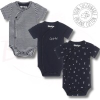 Dirkje Jungen Baby-Body 3er-Pack Navy, Ecru