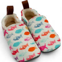 Pololo Barfuß-Hausschuhe aus Seaqual Yarn & Bio-Baumwolle Dinos 22/23