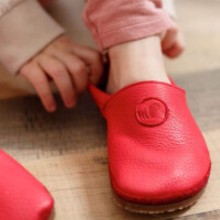 Pololo Barfußschuh Uni Leder mit Gummisohle