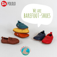 Pololo Barfußschuh Uni Leder mit Gummisohle
