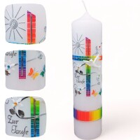 Taufkerze Regenbogen Schmetterling