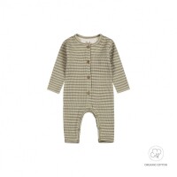 Dirkje Baby Bio Strampler | grün gestreift 68