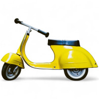 Ambosstoys Primo Vollmetall-Lauflernroller | Vespa in gelb