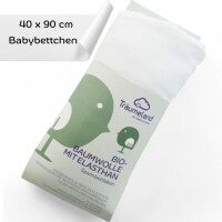 Träumeland Spannbettuch Bio-Baumwolle 40 x 90 cm...