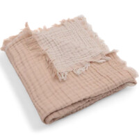 Jollein Decke aus Musseline Fringe Moonstone/Ivory GOTS