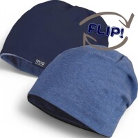 Maximo KIDS Beanie GOTS UV 50 navy/bluemeliert 55