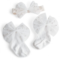 Babysöckchen mit Haarband | Festlich