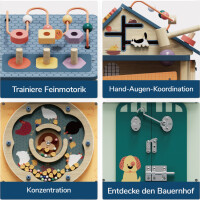 Topbright Activity Haus 12-in-1 | Motorikspielzeug Bauernhof