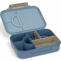 Lässig Brotdose Kinder - Bento Lunchbox | clevere Innenaufteilung Pattern Party Blau