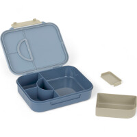 Lässig Brotdose Kinder - Bento Lunchbox | clevere Innenaufteilung Pattern Party Blau