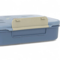 Lässig Brotdose Kinder - Bento Lunchbox | clevere Innenaufteilung Pattern Party Blau