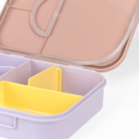 Lässig Brotdose Kinder - Bento Lunchbox | clevere Innenaufteilung Pattern Party Rosa