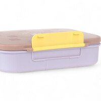 Lässig Brotdose Kinder - Bento Lunchbox | clevere Innenaufteilung Pattern Party Rosa