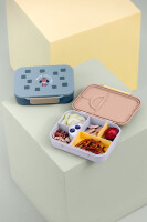 Lässig Brotdose Kinder - Bento Lunchbox | clevere Innenaufteilung Pattern Party Rosa