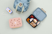 Lässig Brotdose Kinder - Bento Lunchbox | clevere Innenaufteilung Pattern Party Rosa