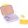 Lässig Brotdose Kinder - Bento Lunchbox | clevere Innenaufteilung Pattern Party Rosa