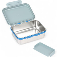 Lässig Brotdose Kinder - Lunchbox | Edelstahl Brotbox – Sunny Explorer green/blue