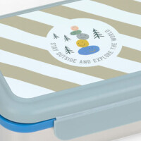 Lässig Brotdose Kinder - Lunchbox | Edelstahl Brotbox – Sunny Explorer green/blue