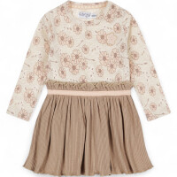 Dirkje Mädchenkleid Langarm Flower Dress in Beige-Rose
