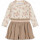 Dirkje Mädchenkleid Langarm Flower Dress in Beige-Rose